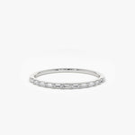 Load image into Gallery viewer, 0.15 Carat Thin Half Eternity Baguette Diamond Stackable Ring