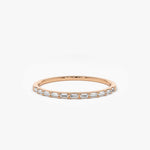 Load image into Gallery viewer, 0.15 Carat Thin Half Eternity Baguette Diamond Stackable Ring