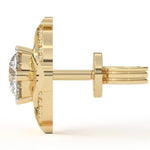 Load image into Gallery viewer, Round Lab Grown Diamond Earrings 0.94 CTW Dot & Leaf Design in 10K 14K 18K White Yellow Rose Gold