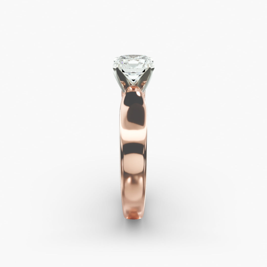 Cushion Lab-Grown Diamond Ring – Bold Band Design | IGI Certified | 10K/14K/18K Gold