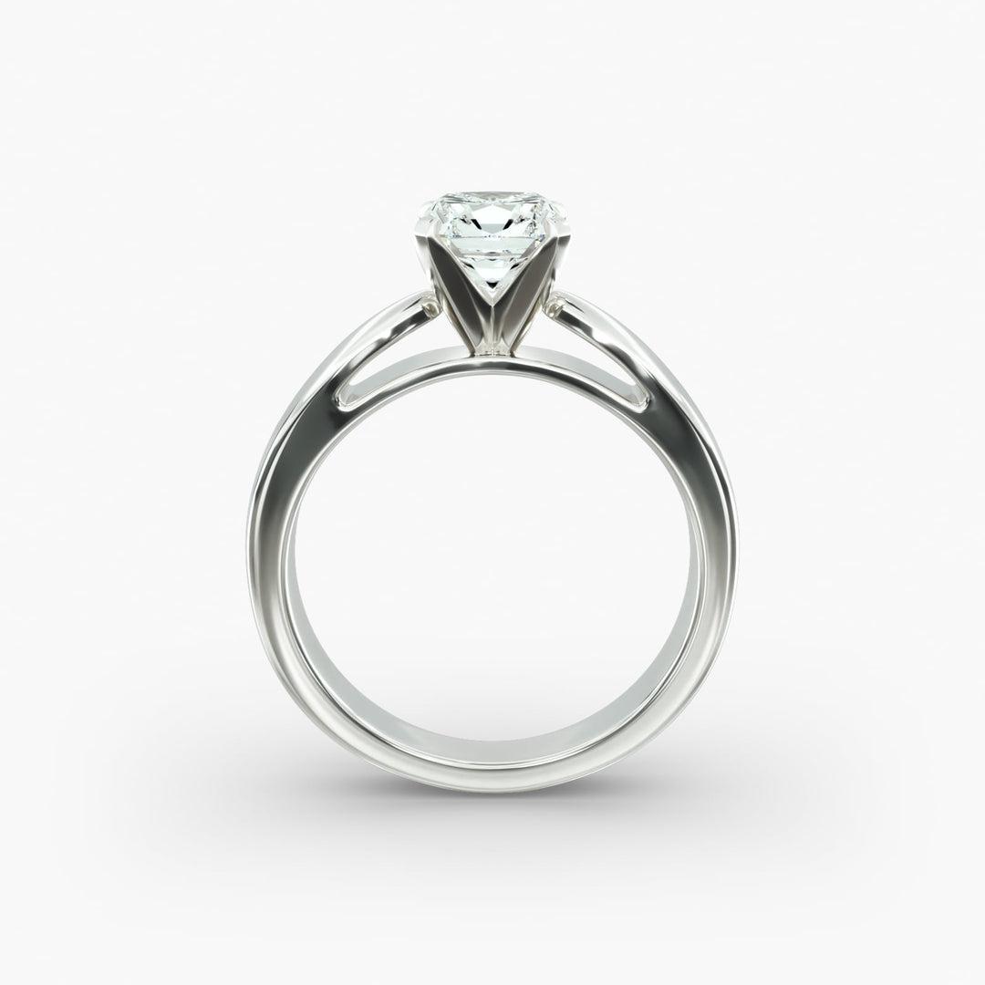 Cushion Lab-Grown Diamond Ring – Bold Band Design | IGI Certified | 10K/14K/18K Gold