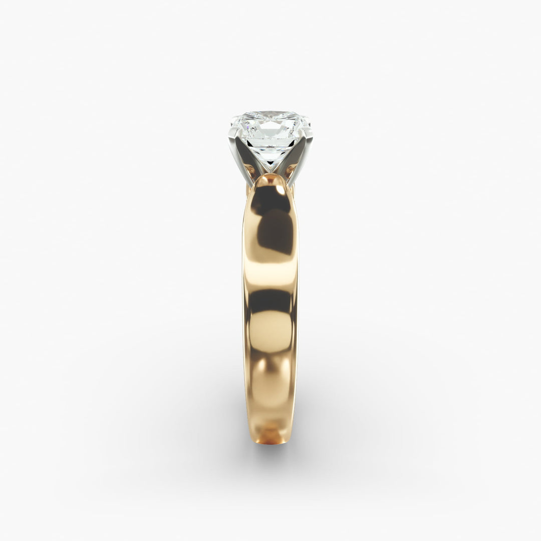 Cushion Lab-Grown Diamond Ring – Bold Band Design | IGI Certified | 10K/14K/18K Gold