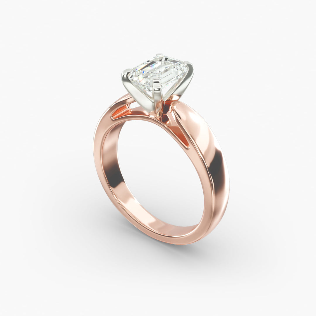 Emerald Cut Lab-Grown Diamond Ring | 0.50–5.00 Carat | IGI Certified | Yellow, White & Rose Gold