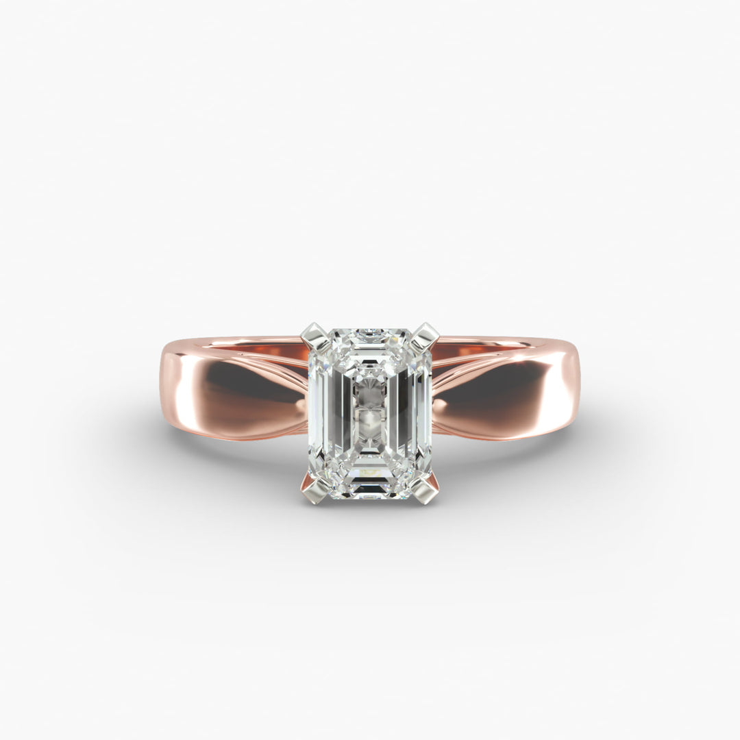 Emerald Cut Lab-Grown Diamond Ring | 0.50–5.00 Carat | IGI Certified | Yellow, White & Rose Gold