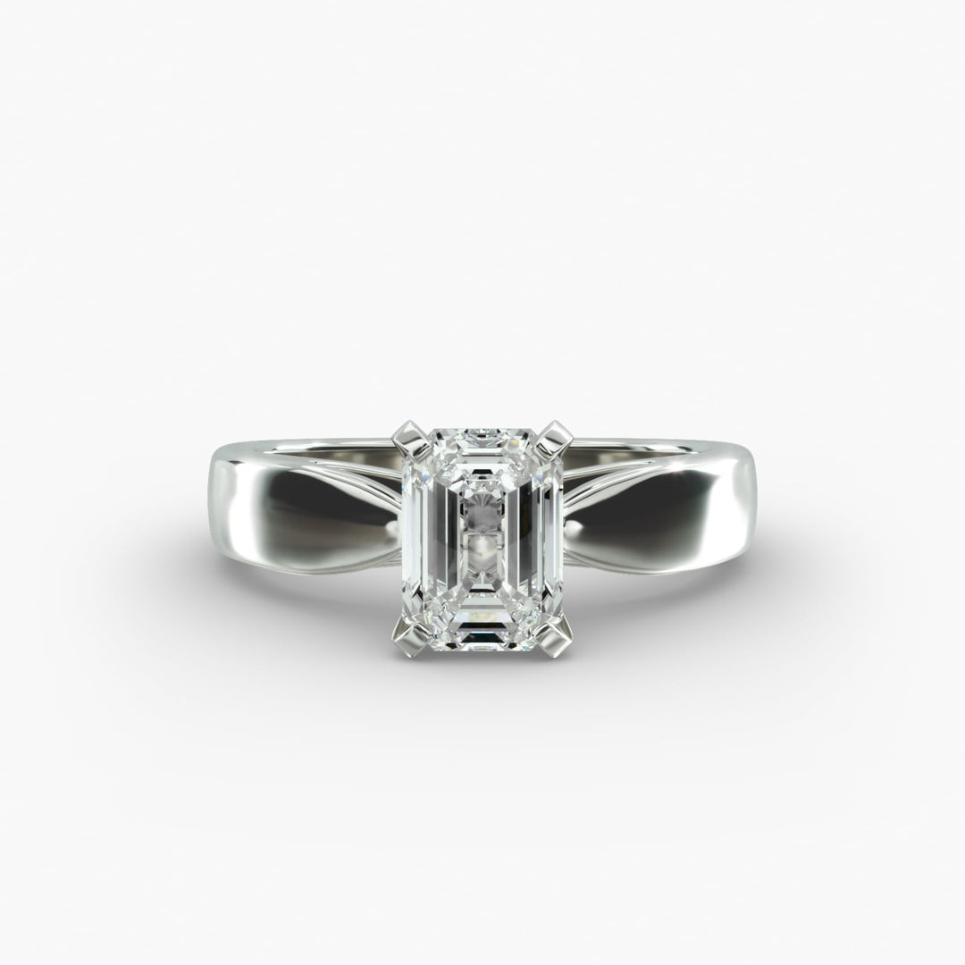 Emerald Cut Lab-Grown Diamond Ring | 0.50–5.00 Carat | IGI Certified | Yellow, White & Rose Gold