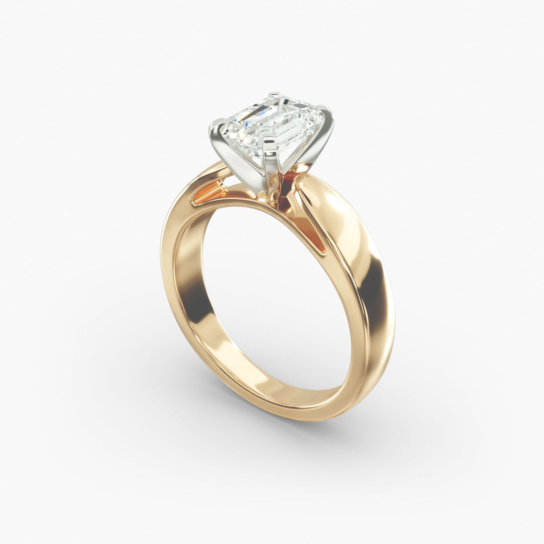 Emerald Cut Lab-Grown Diamond Ring | 0.50–5.00 Carat | IGI Certified | Yellow, White & Rose Gold