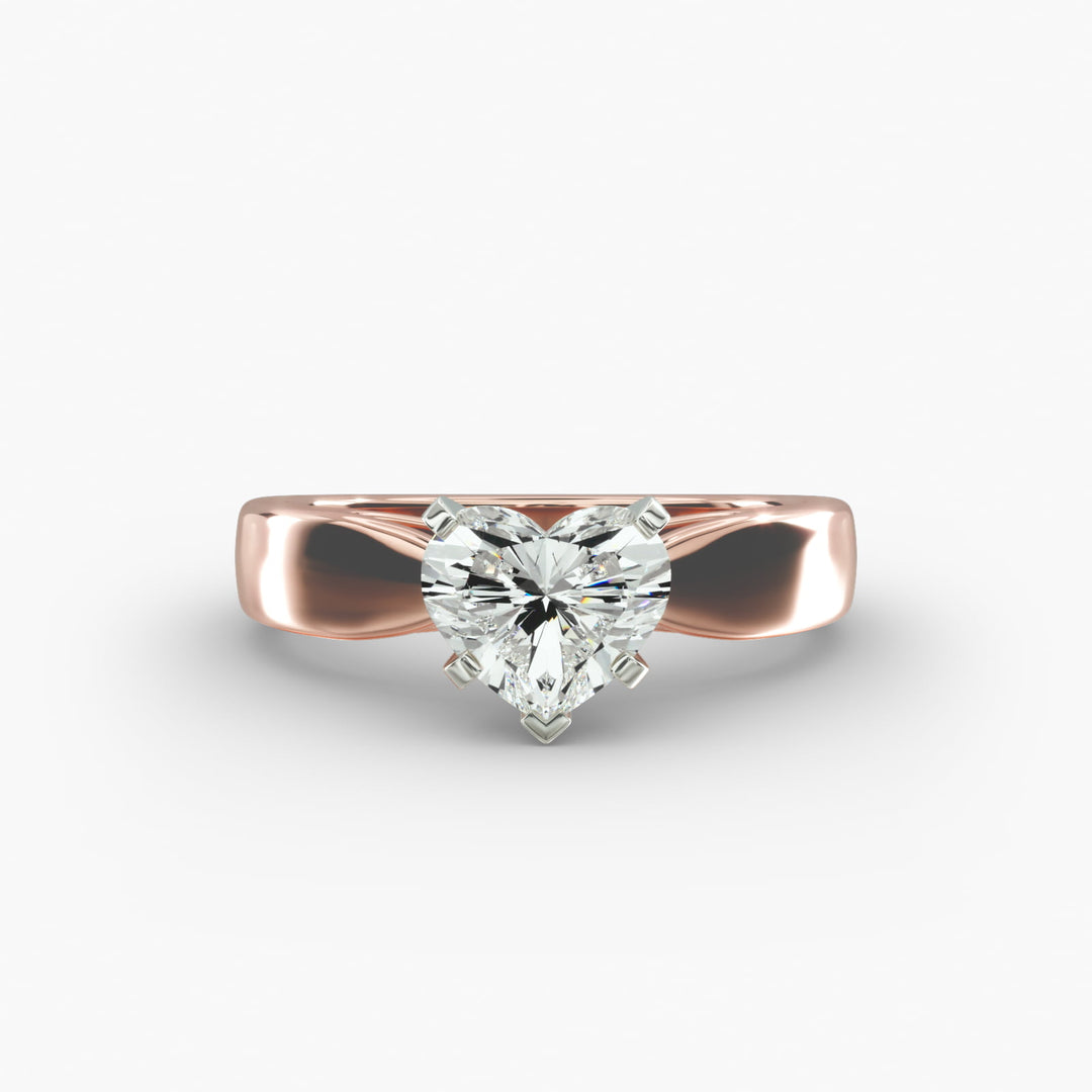 Heart Cut Lab-Grown Diamond Ring | 0.50–5.00 Carat | IGI Certified | Yellow, White & Rose Gold