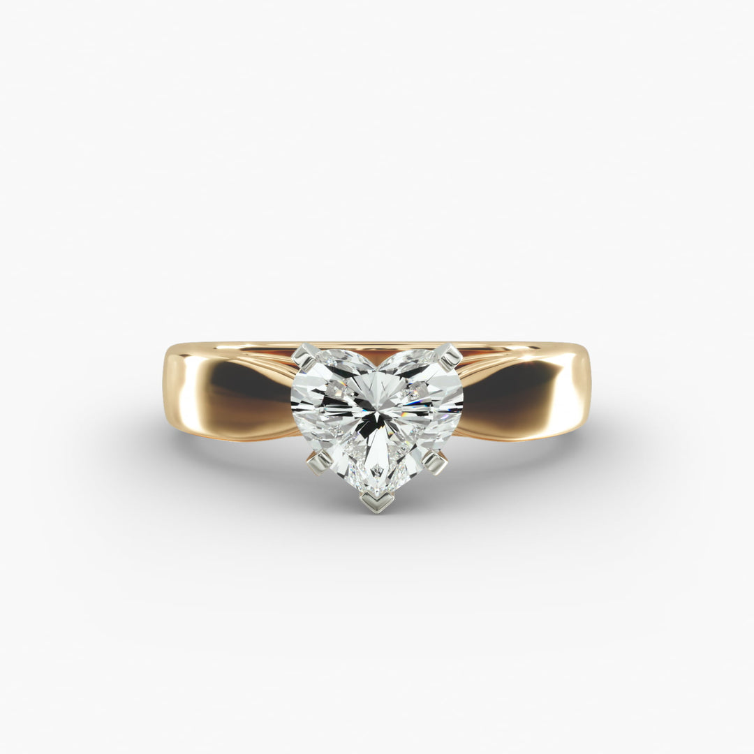 Heart Cut Lab-Grown Diamond Ring | 0.50–5.00 Carat | IGI Certified | Yellow, White & Rose Gold