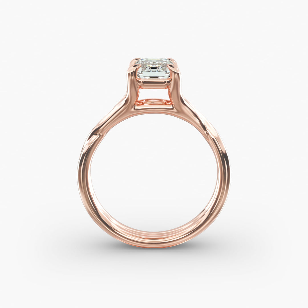 Emerald Lab-Grown Diamond Twisted Double Band Ring – Designer Style | IGI Certified | 10K/14K/18K Gold