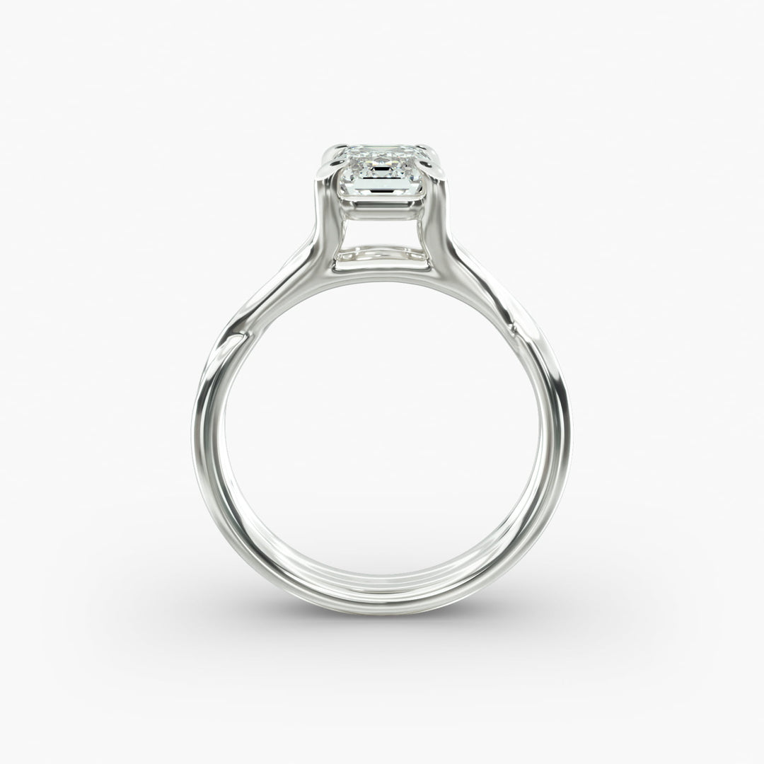 Emerald Lab-Grown Diamond Twisted Double Band Ring – Designer Style | IGI Certified | 10K/14K/18K Gold