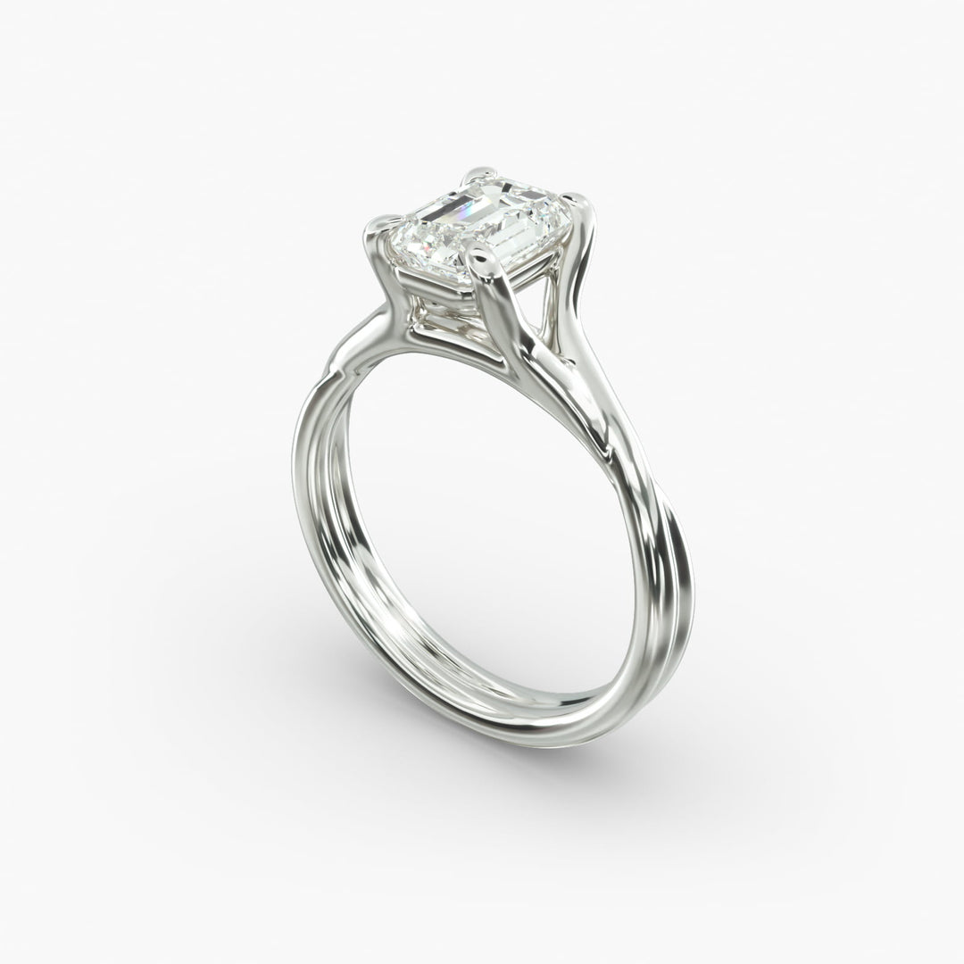 Emerald Lab-Grown Diamond Twisted Double Band Ring – Designer Style | IGI Certified | 10K/14K/18K Gold