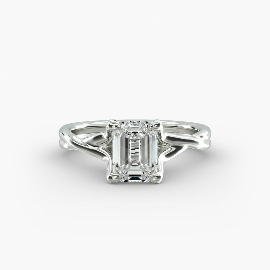 Emerald Lab-Grown Diamond Twisted Double Band Ring – Designer Style | IGI Certified | 10K/14K/18K Gold