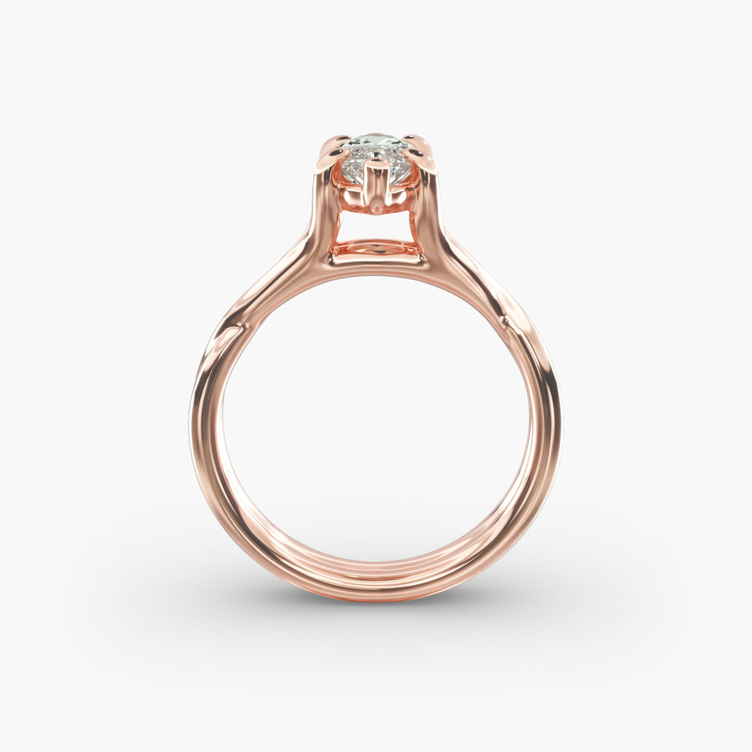 Marquise Lab-Grown Diamond Double Band Ring – Modern Designer Style | IGI Certified | 10K/14K/18K Gold