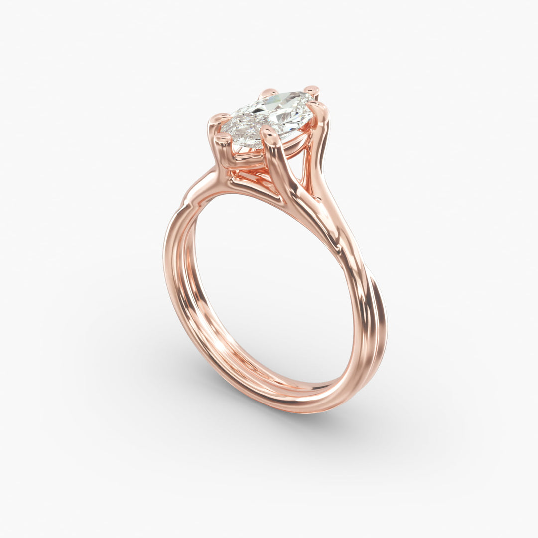 Marquise Lab-Grown Diamond Double Band Ring – Modern Designer Style | IGI Certified | 10K/14K/18K Gold