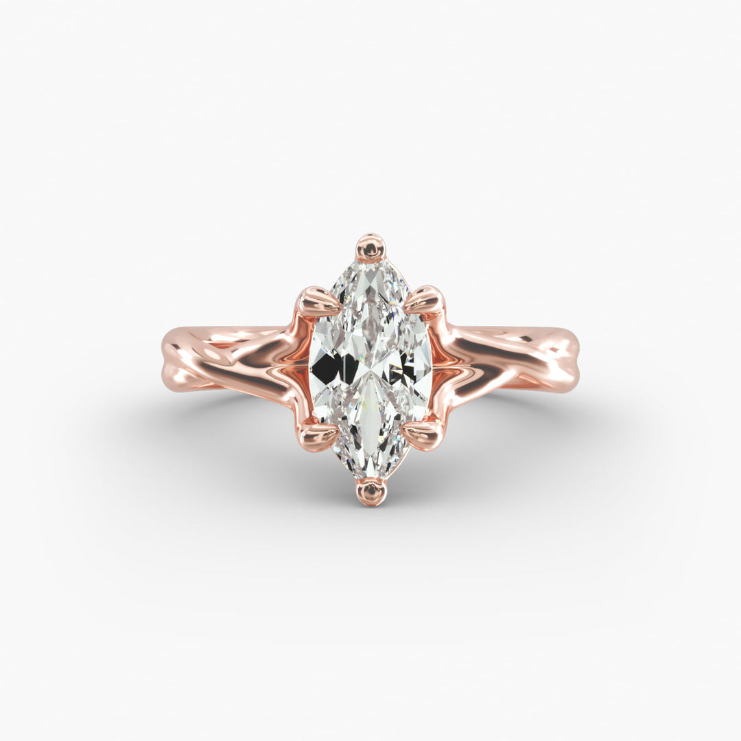 Marquise Lab-Grown Diamond Double Band Ring – Modern Designer Style | IGI Certified | 10K/14K/18K Gold