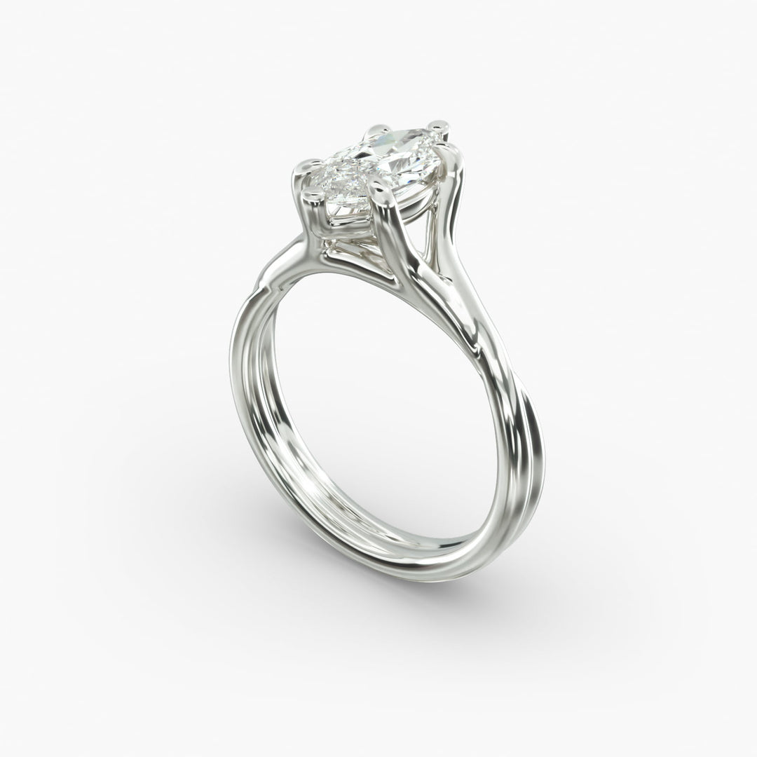 Marquise Lab-Grown Diamond Double Band Ring – Modern Designer Style | IGI Certified | 10K/14K/18K Gold