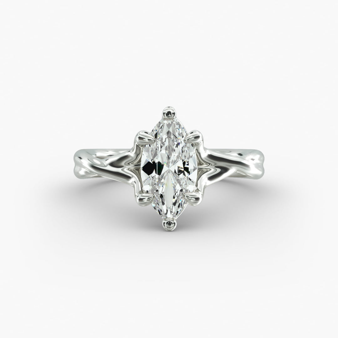 Marquise Lab-Grown Diamond Double Band Ring – Modern Designer Style | IGI Certified | 10K/14K/18K Gold