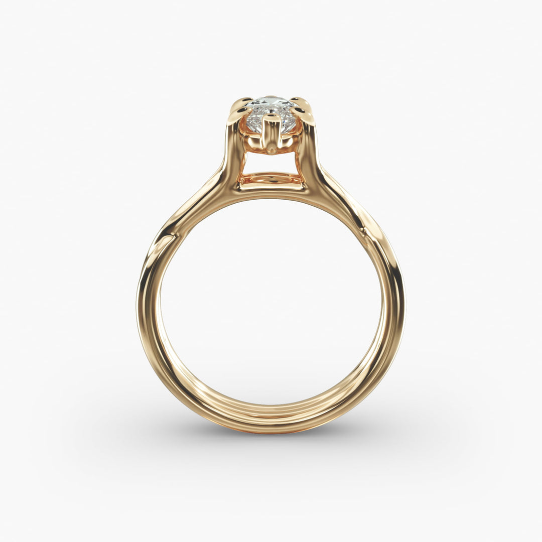 Marquise Lab-Grown Diamond Double Band Ring – Modern Designer Style | IGI Certified | 10K/14K/18K Gold