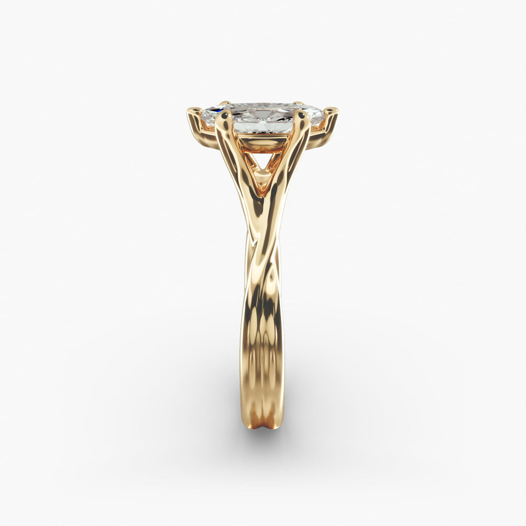 Marquise Lab-Grown Diamond Double Band Ring – Modern Designer Style | IGI Certified | 10K/14K/18K Gold