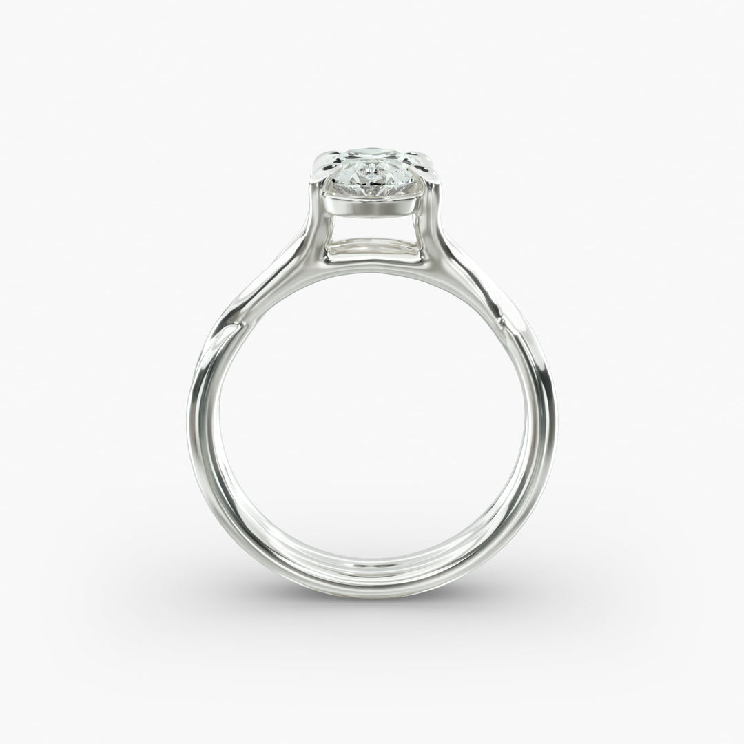 Oval Lab-Grown Diamond Twisted Double Band Ring – Designer Style | IGI Certified | 10K/14K/18K Gold