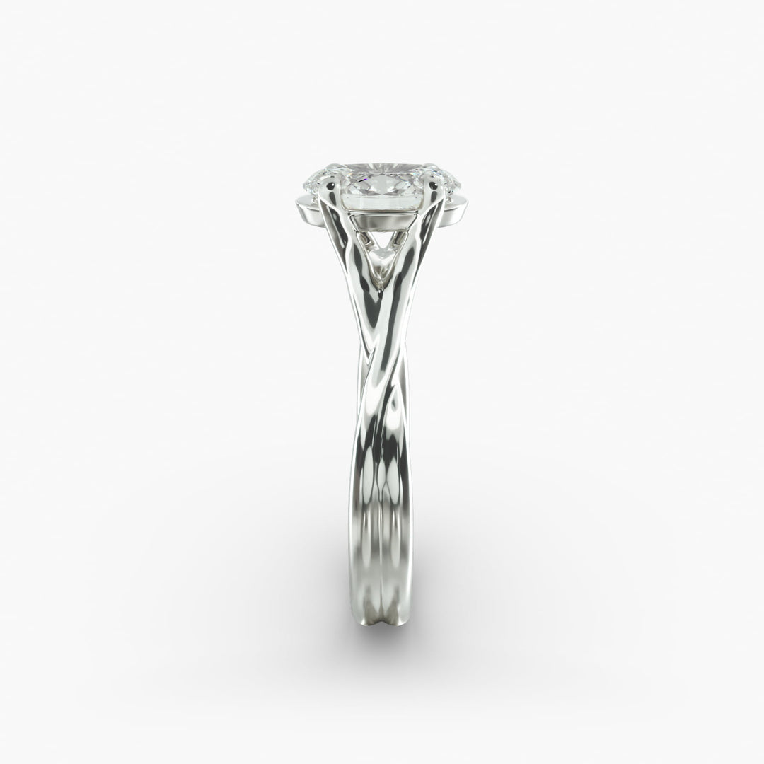 Oval Lab-Grown Diamond Twisted Double Band Ring – Designer Style | IGI Certified | 10K/14K/18K Gold
