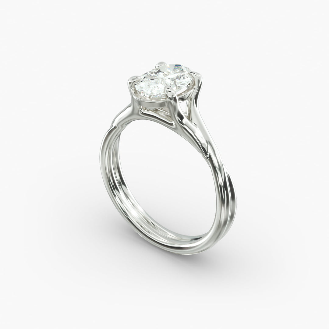 Oval Lab-Grown Diamond Twisted Double Band Ring – Designer Style | IGI Certified | 10K/14K/18K Gold