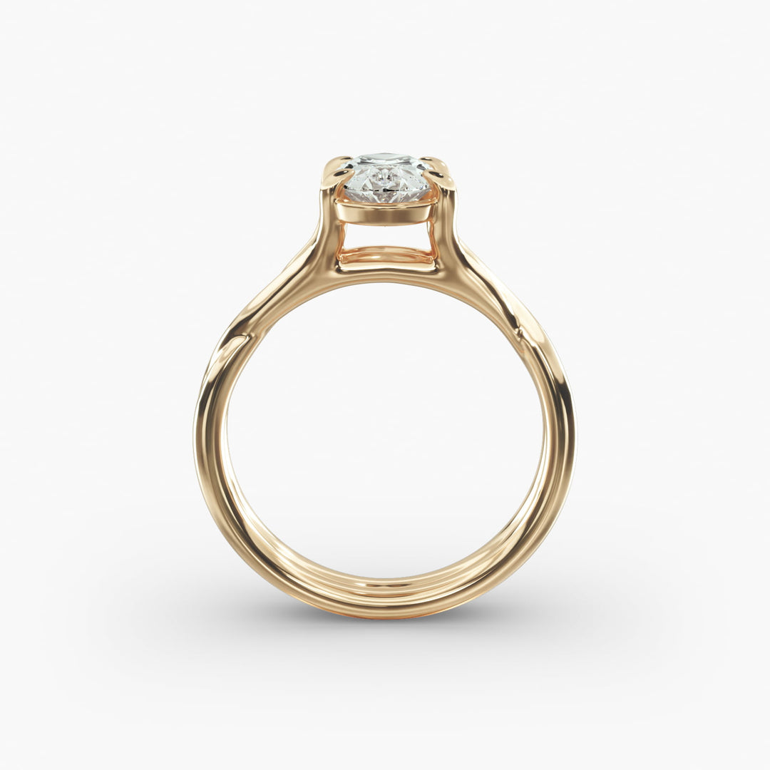 Oval Lab-Grown Diamond Twisted Double Band Ring – Designer Style | IGI Certified | 10K/14K/18K Gold