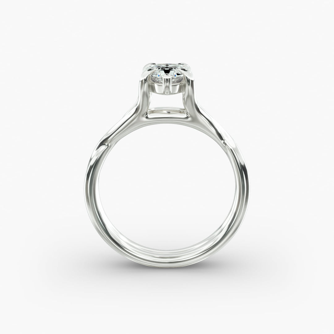 Pear Lab-Grown Diamond Twisted Double Band Ring – Designer Style | IGI Certified | 10K/14K/18K Gold