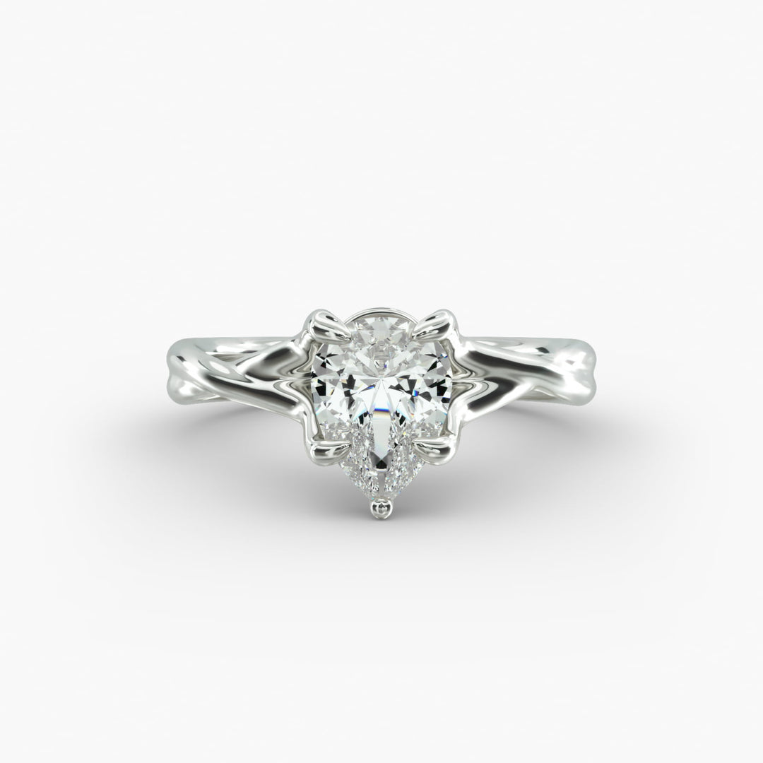 Pear Lab-Grown Diamond Twisted Double Band Ring – Designer Style | IGI Certified | 10K/14K/18K Gold