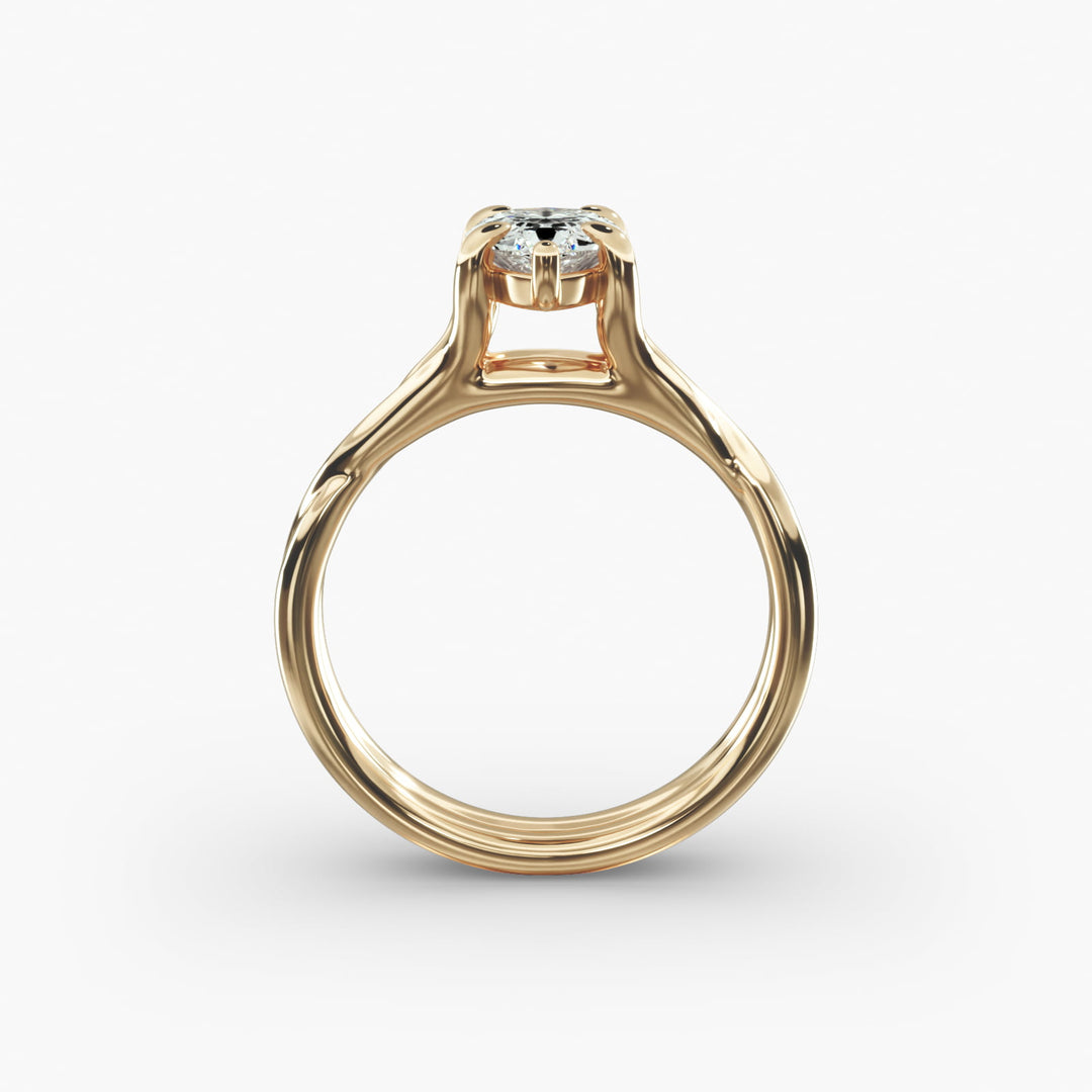 Pear Lab-Grown Diamond Twisted Double Band Ring – Designer Style | IGI Certified | 10K/14K/18K Gold