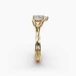 Load image into Gallery viewer, Pear Lab-Grown Diamond Twisted Double Band Ring – Designer Style | IGI Certified | 10K/14K/18K Gold