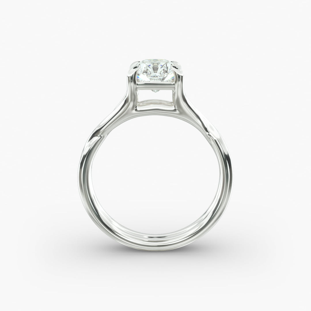 Radiant Lab-Grown Diamond Ring – Twisted Dual-Band Design | IGI Certified | 10K/14K/18K Gold