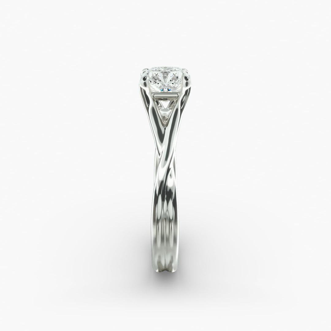 Radiant Lab-Grown Diamond Ring – Twisted Dual-Band Design | IGI Certified | 10K/14K/18K Gold