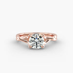Load image into Gallery viewer, Round Lab-Grown Diamond Ring – Twisted Dual-Band Design | IGI Certified | 10K/14K/18K Gold