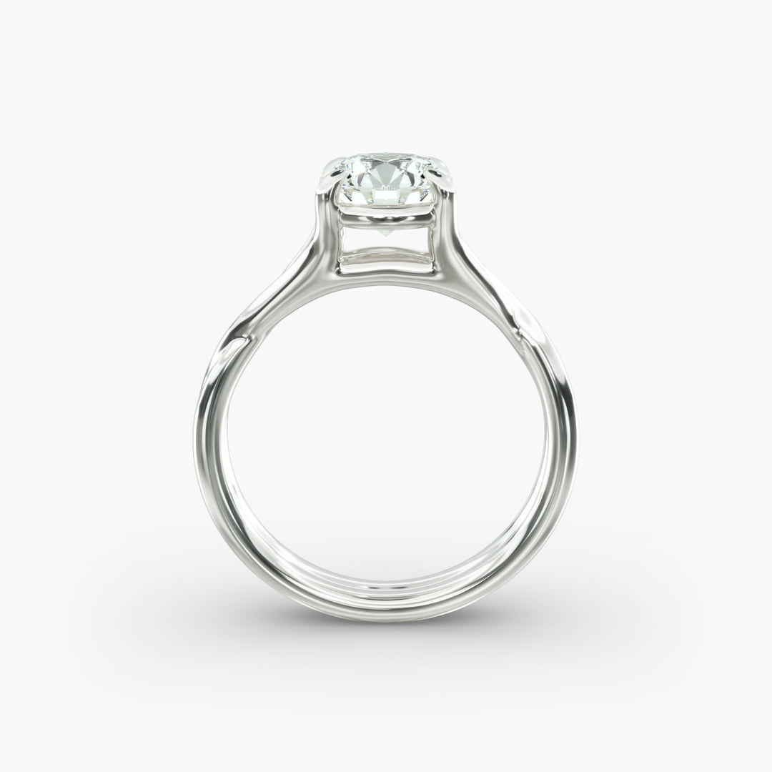 Round Lab-Grown Diamond Ring – Twisted Dual-Band Design | IGI Certified | 10K/14K/18K Gold