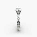 Load image into Gallery viewer, Round Lab-Grown Diamond Ring – Twisted Dual-Band Design | IGI Certified | 10K/14K/18K Gold