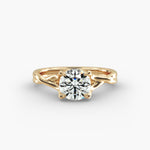 Load image into Gallery viewer, Round Lab-Grown Diamond Ring – Twisted Dual-Band Design | IGI Certified | 10K/14K/18K Gold