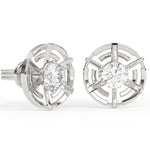Load image into Gallery viewer, Cross-Style Round Lab Grown Diamond Earrings 0.94 CTW in 10K 14K 18K White Yellow Rose Gold