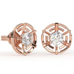 Load image into Gallery viewer, Cross-Style Round Lab Grown Diamond Earrings 0.94 CTW in 10K 14K 18K White Yellow Rose Gold