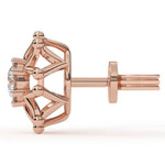 Load image into Gallery viewer, V-Style Round Lab Grown Diamond Earrings with Joint 0.66 CTW in 10K 14K 18K White Yellow Rose Gold