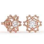 Load image into Gallery viewer, V-Style Round Lab Grown Diamond Earrings with Joint 0.66 CTW in 10K 14K 18K White Yellow Rose Gold