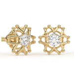 Load image into Gallery viewer, V-Style Round Lab Grown Diamond Earrings with Joint 0.66 CTW in 10K 14K 18K White Yellow Rose Gold