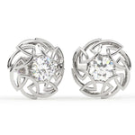 Load image into Gallery viewer, Round Lab Grown Diamond Leaf Earrings 0.66 CTW – 10K 14K 18K White Yellow Rose Gold, IGI Certified