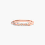Load image into Gallery viewer, 0.30 CT Pavé Diamond Knife Edge Wedding Band in Rose Gold | 38 Round Stones