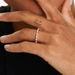 Load image into Gallery viewer, 0.32 CT Round Diamond Wedding Band | 7 Stone Shared Prong Ring in Gold