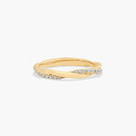 Load image into Gallery viewer, Twisted Pavé Diamond Wedding Band in 10K, 14K & 18K Gold (White, Yellow & Rose)