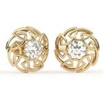 Load image into Gallery viewer, Round Lab Grown Diamond Leaf Earrings 0.66 CTW – 10K 14K 18K White Yellow Rose Gold, IGI Certified