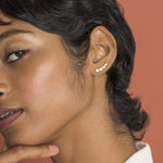 Load image into Gallery viewer, Lab‑Grown Diamond Climber Earrings – IGI Certified Solid Gold