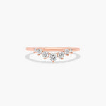 Load image into Gallery viewer, Curved Diamond Band – Chevron Style Ring with 7 Lab Grown Round Diamonds (0.32 ct)