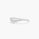 Load image into Gallery viewer, Curved Diamond Band – Chevron Style Ring with 7 Lab Grown Round Diamonds (0.32 ct)